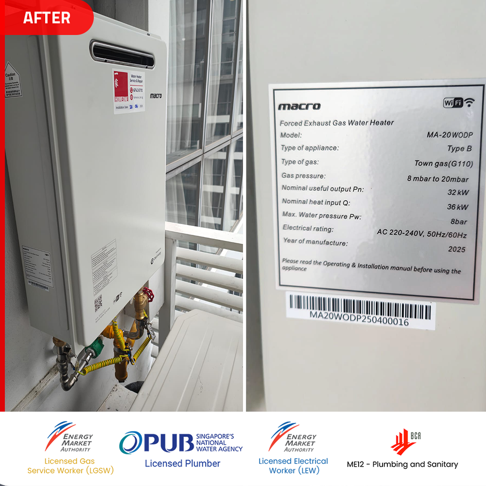 after Macro MA-20WODP gas heater installed east coast - the shore