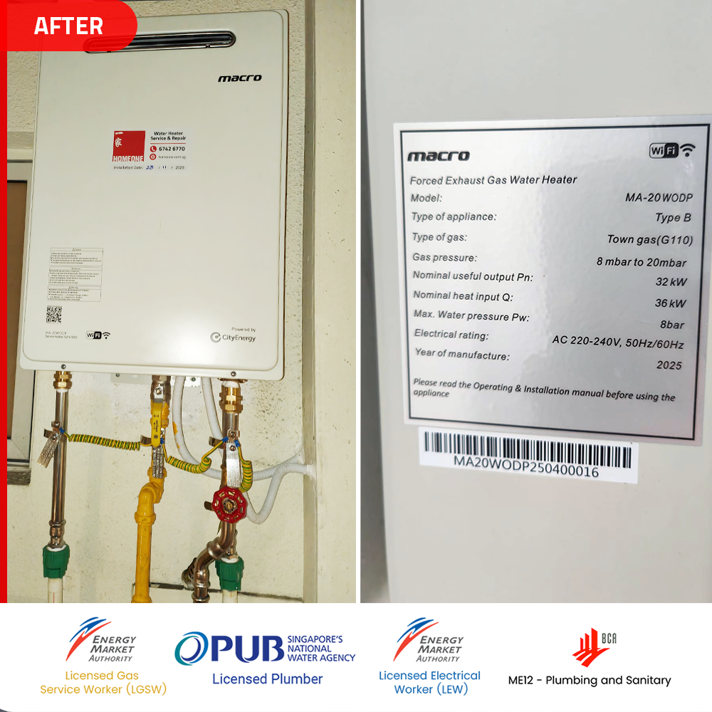 after Macro MA-20WODP gas heater installed at east coast - the sound