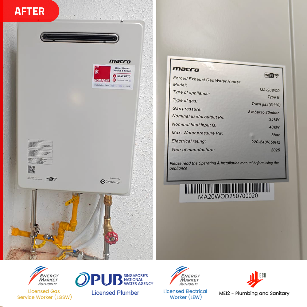 after paloma gas heater replacement at woodlands la casa