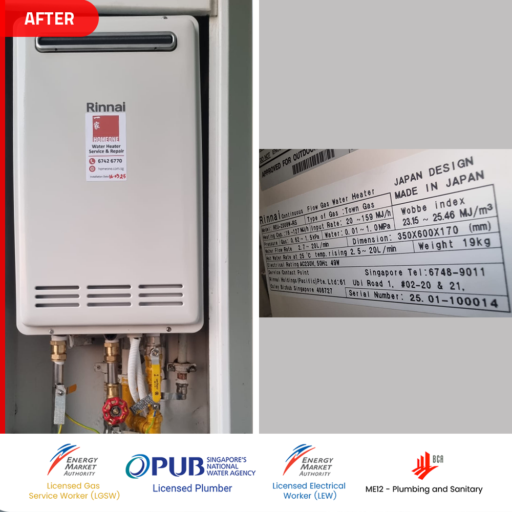 after Rinnai REU-2008W-RS gas heater installed orchard tomlinson heights