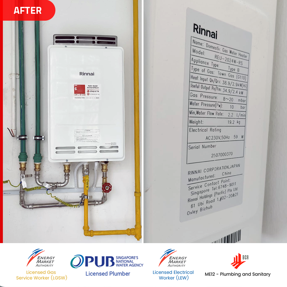After Rinnai REU-2024W-RS gas heater installed at river valley riveria gardens