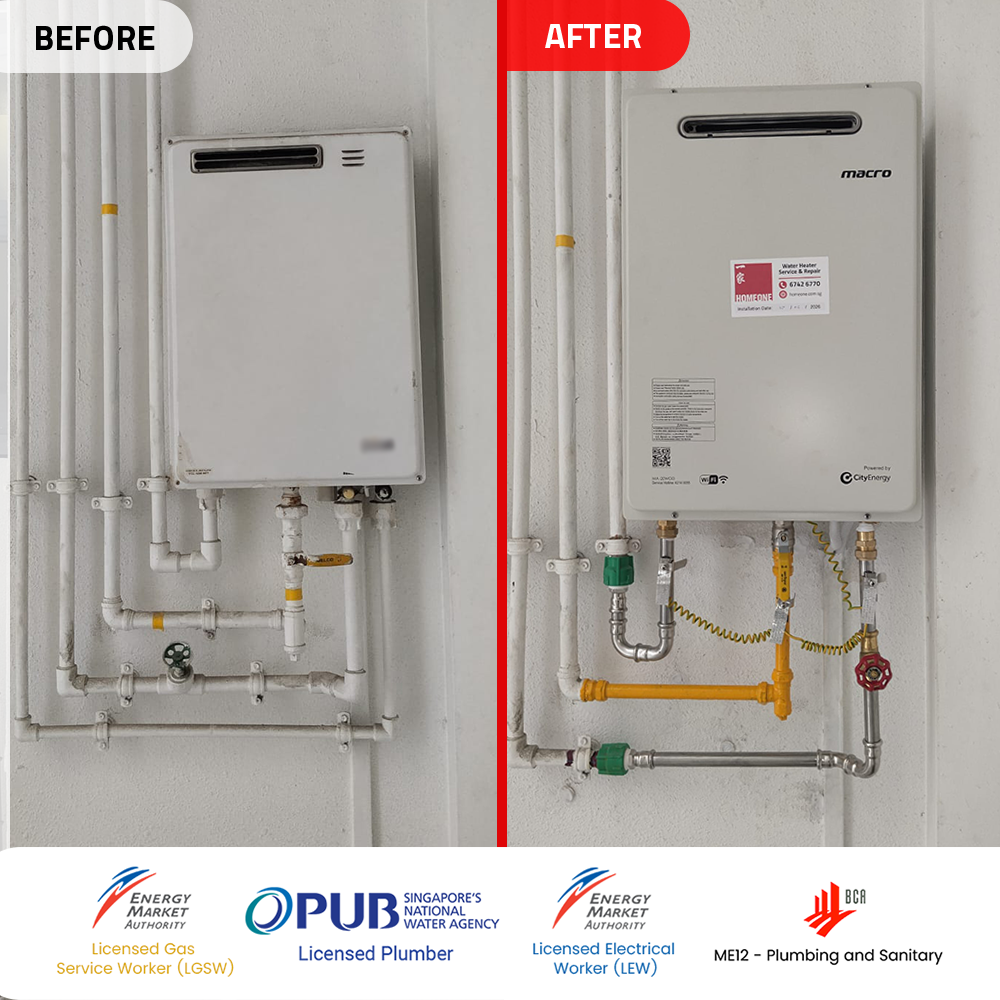 Gas Heater Installation and Replacement in Bukit Panjang 8 before-after-gas-heater-powered-by-city-gas-replacement-blossom-residences-bukit-panjang