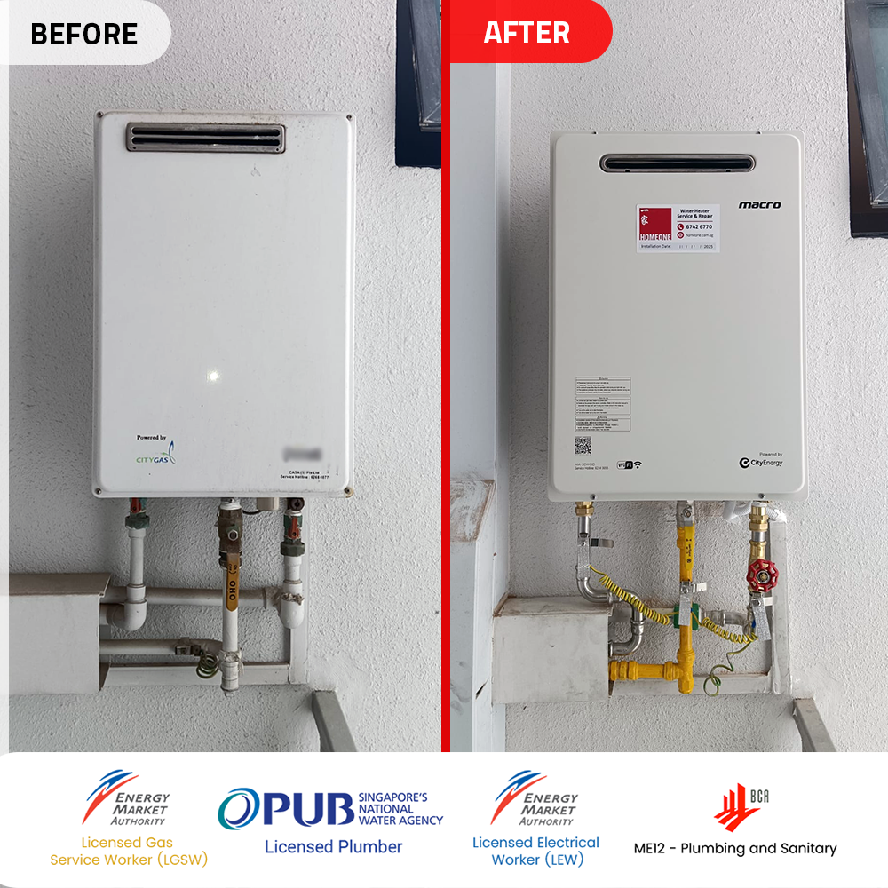 Gas Heater Installation and Replacement in Novena 8 before-after-gas-heater-powered-by-city-gas-replacement-rochelle-novena