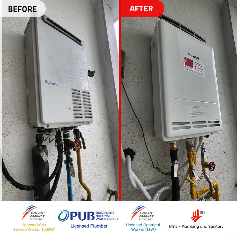 Gas Heater Installation and Replacement in Bukit Batok 12 before-after-paloma-gas-heater-replacement-at-bukit-batok-hillview-regency