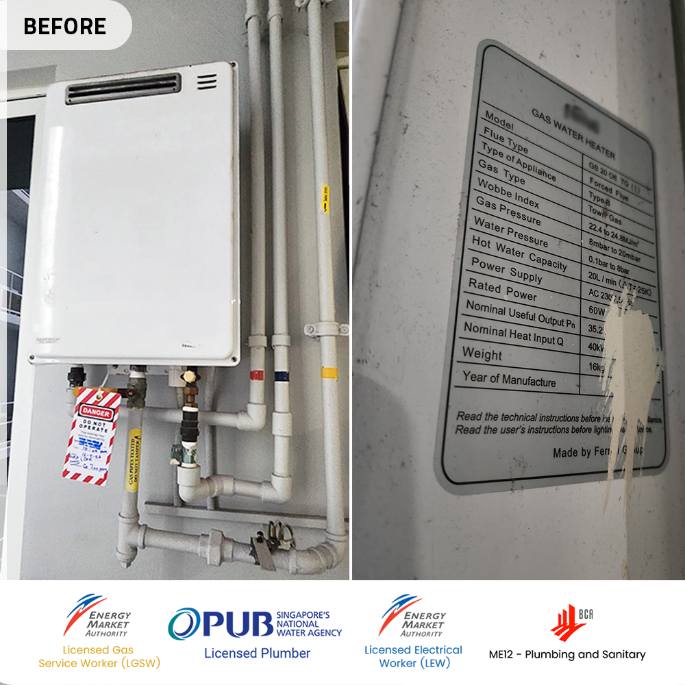 before city gas heater replacement at woodlands forestville