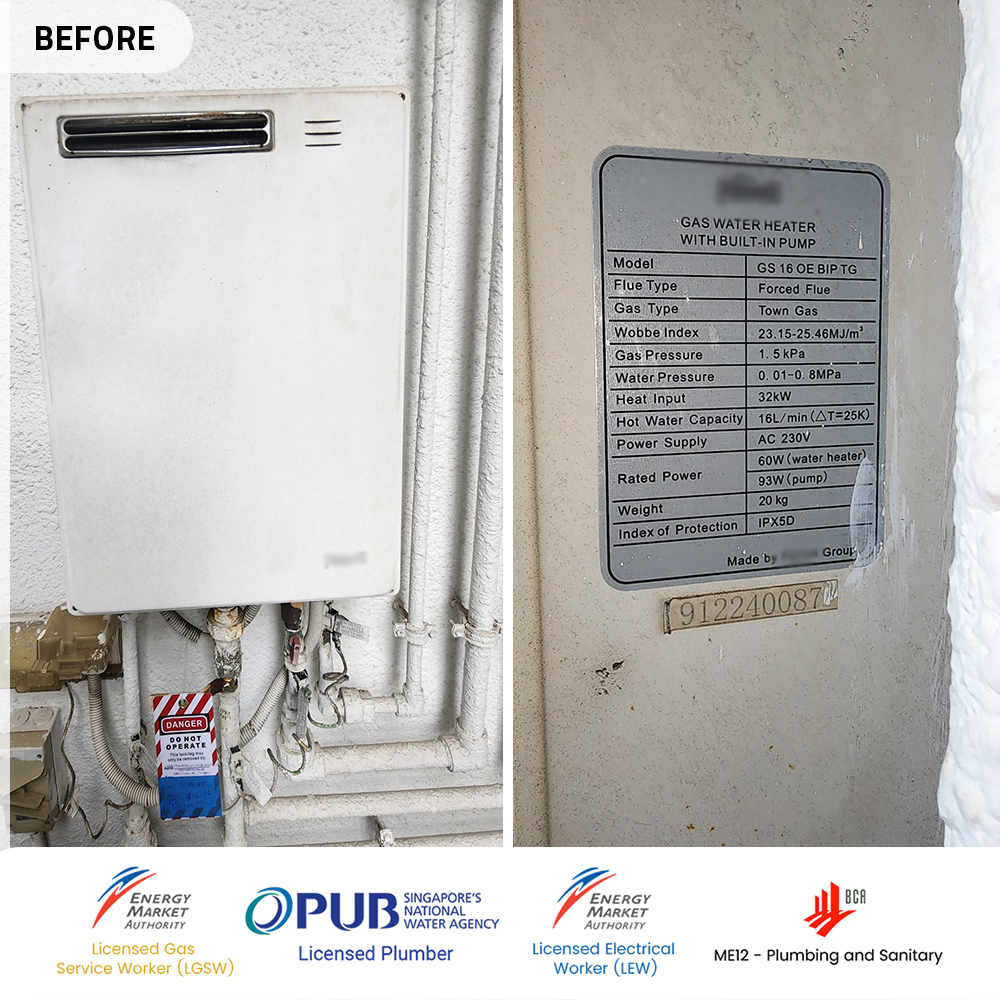 Gas Heater Installation and Replacement in Novena 5 before-gas-heater-powered-by-citygas-replacement-novena-soleil-at-sinaran