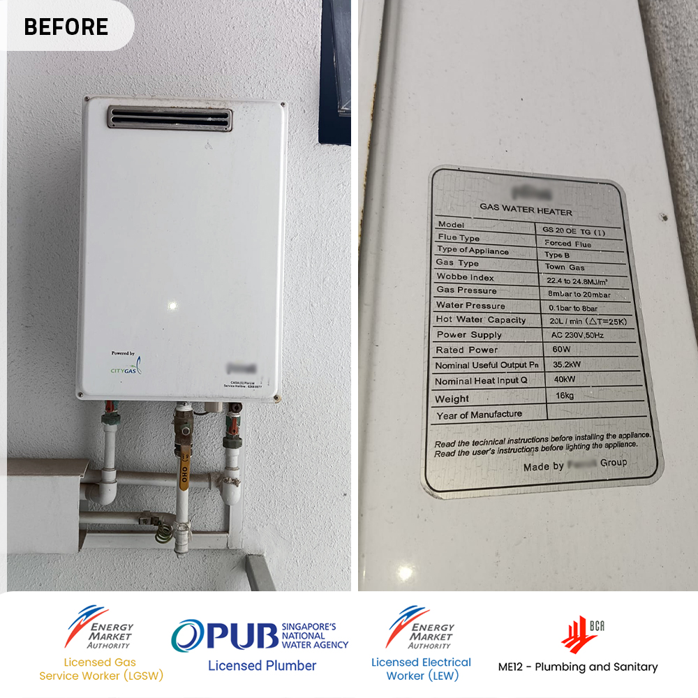 Gas Heater Installation and Replacement in Novena 9 before-gas-heater-powered-by-citygas-replacement-rochelle-novena