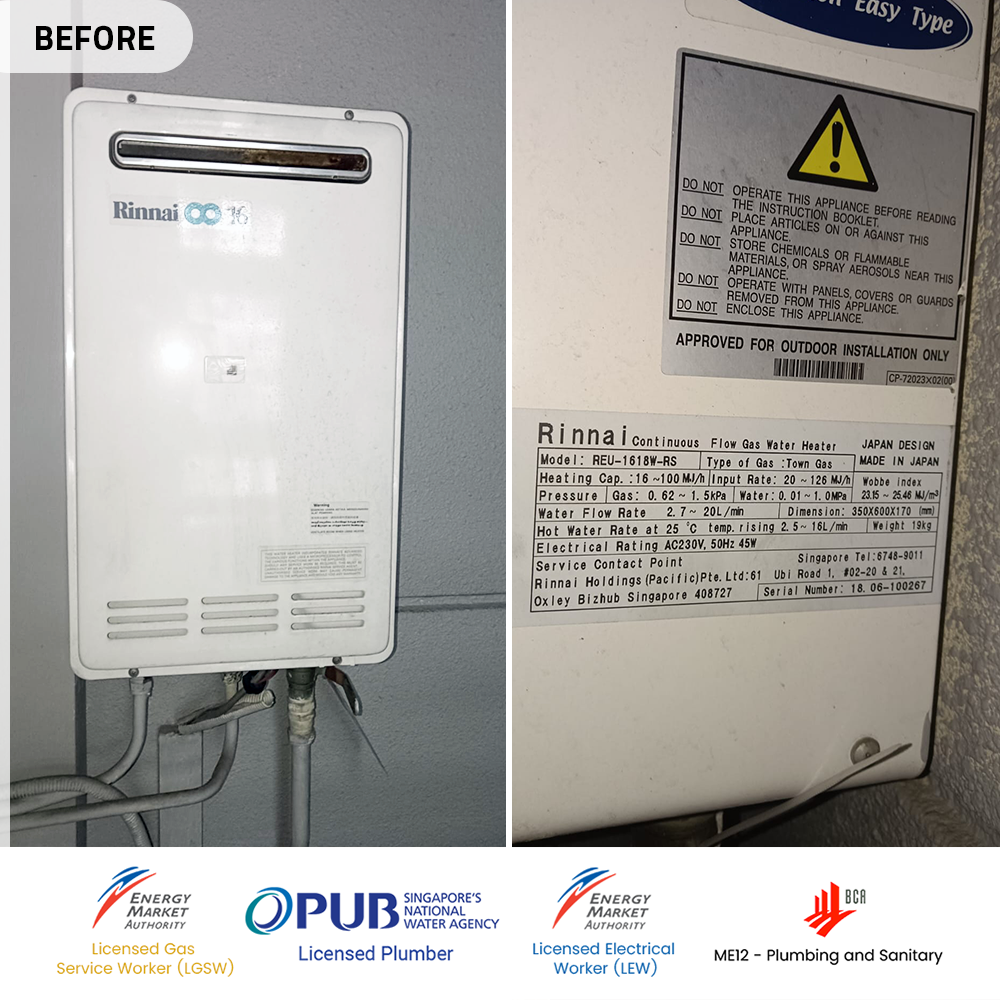 before rinnai gas heater replacement at the light cairnhill orchard