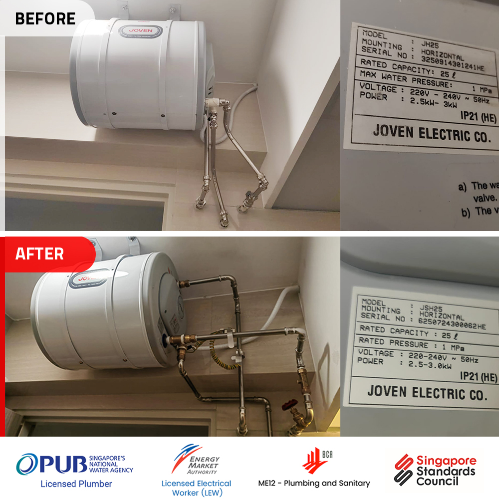 Joven Water Heater installation at 523D Tampines Central 7