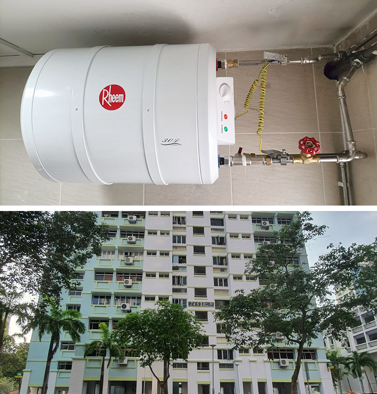 water heater installation at 745 pasir ris street 71