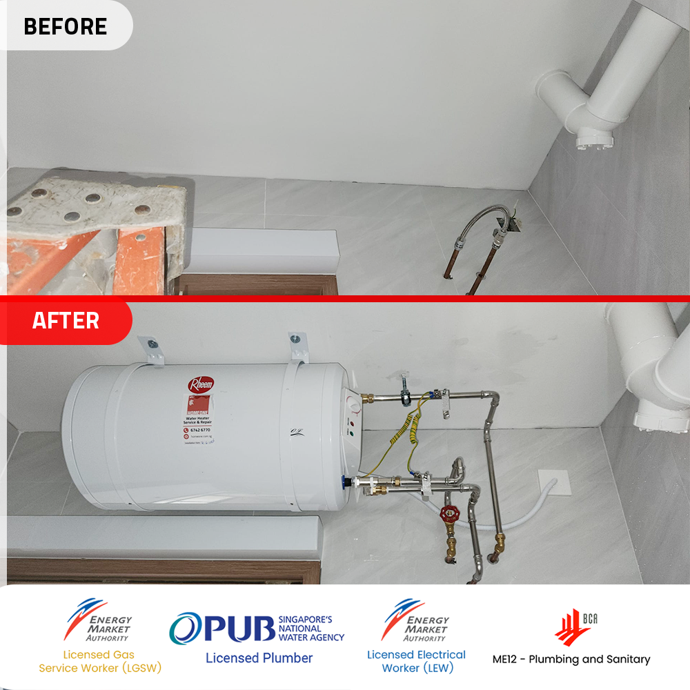 New Water Heater installation at 957D Tampines Street 96