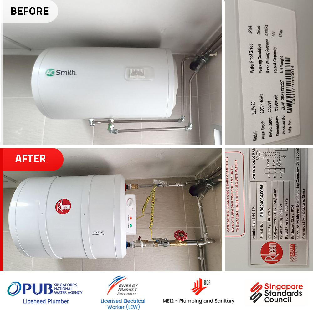  Water Heater replacement at 745 Pasir Ris Street 71