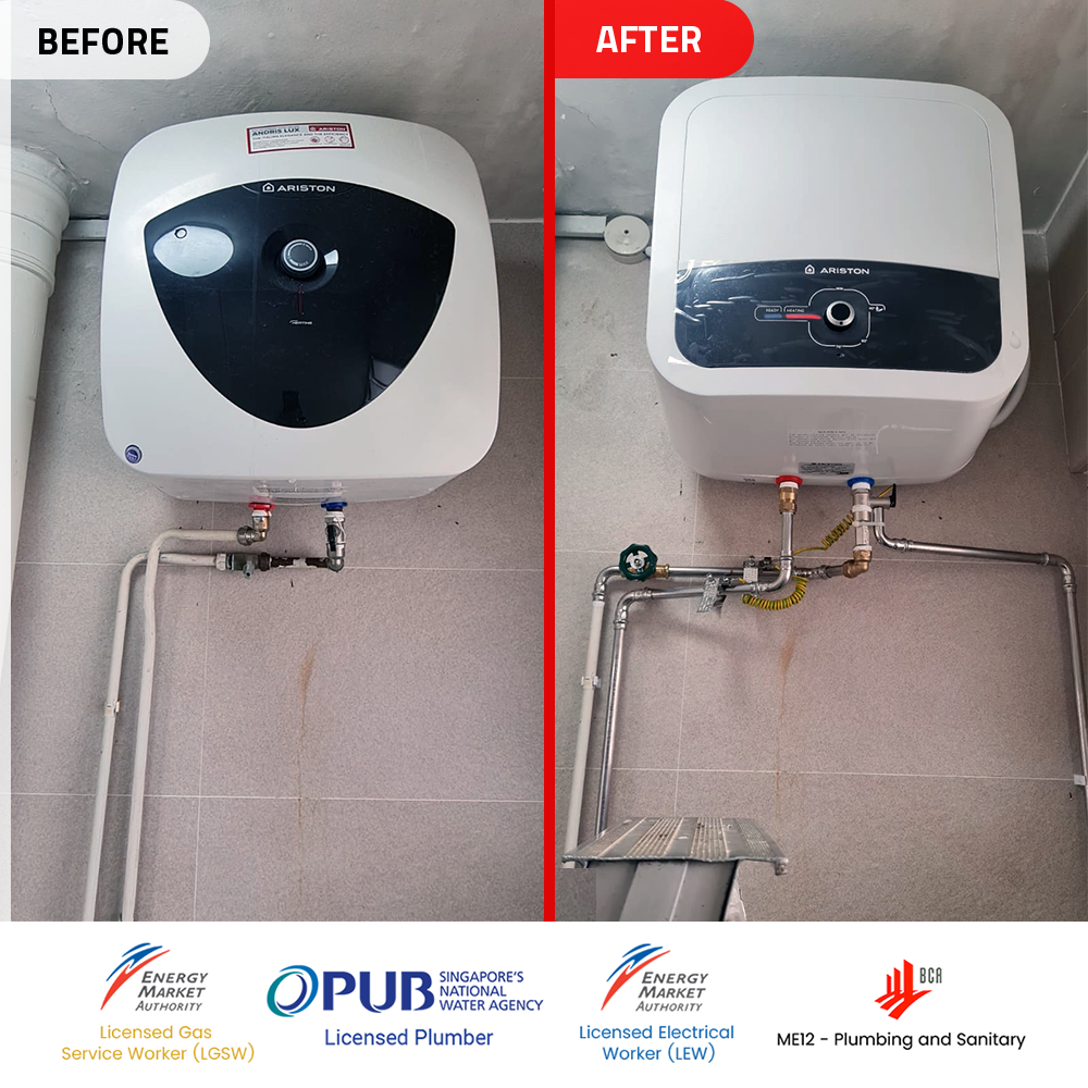 Water Heater Installation Replacement at 119 Bedok North Road