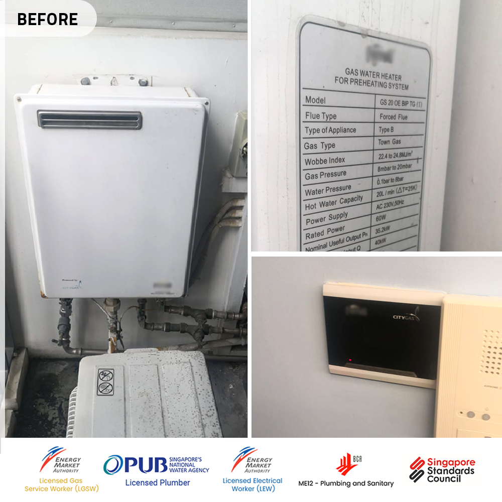 Gas Heater Installation and Replacement in Serangoon 12 serangoon-gas-water-heater-installation-replacement-botanique-bartley-before