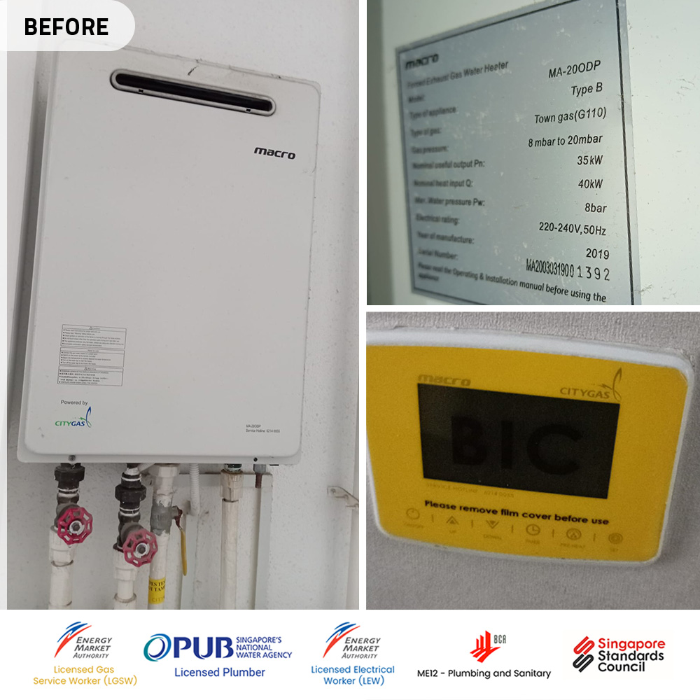 Gas Heater Installation and Replacement in Serangoon 9 serangoon-gas-water-heater-installation-replacement-forest-woods-before
